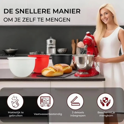 MixSave – Siliconen inzetstukken met deksels voor KitchenAid (5 Liter)