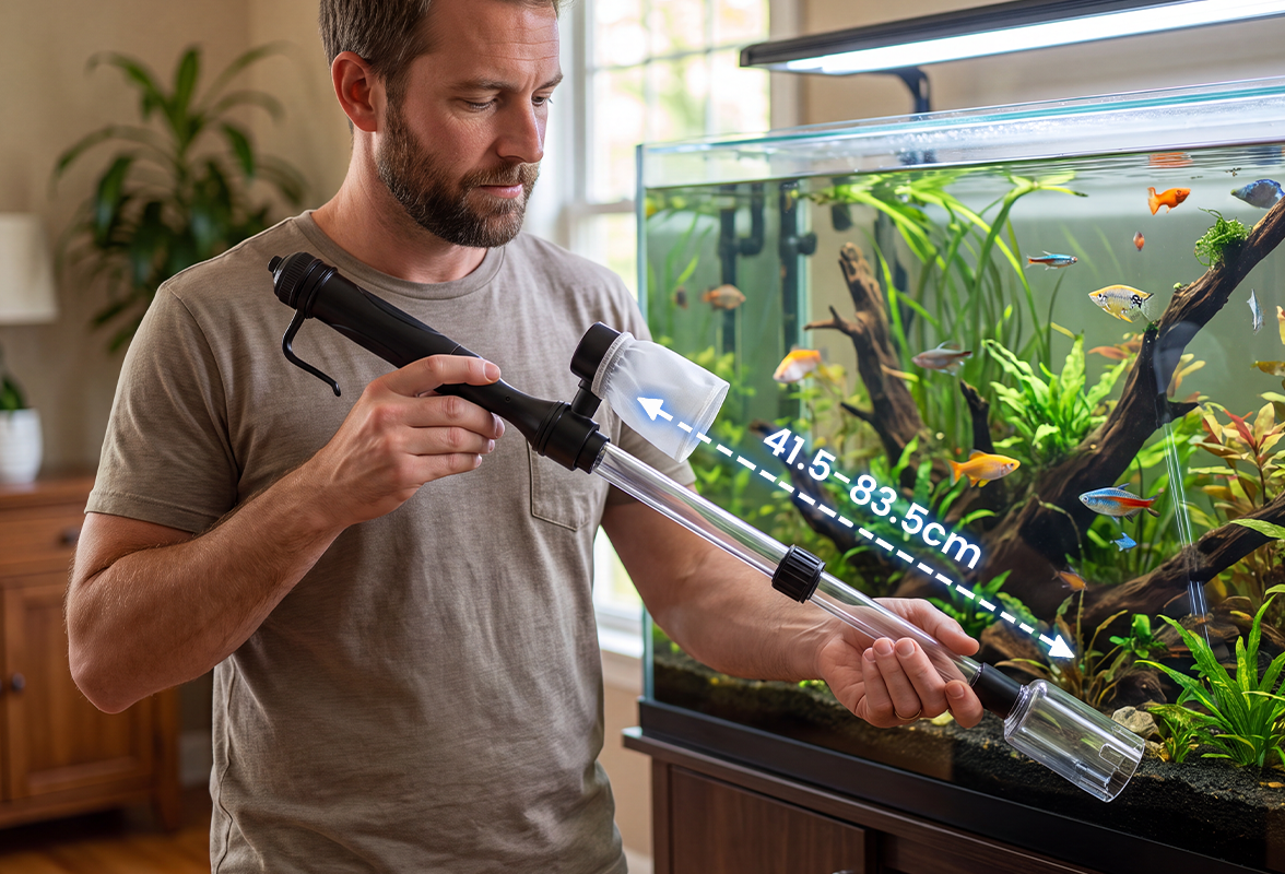 Elektrische aquariumgrindreiniger
