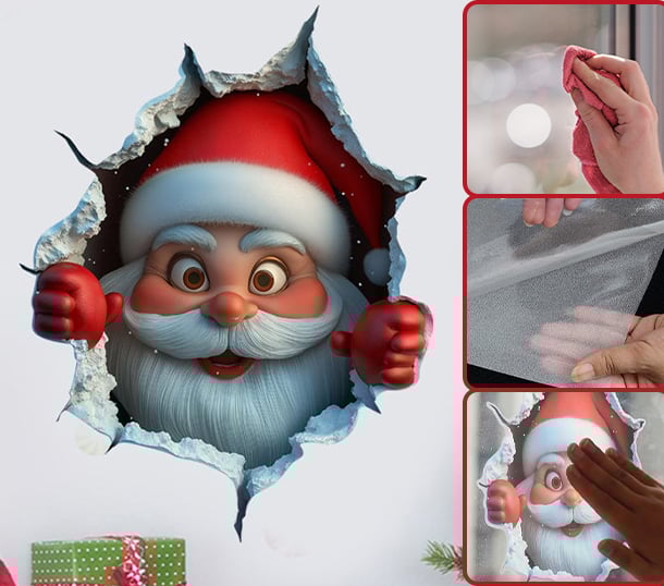 Kerstman Wand Sticker