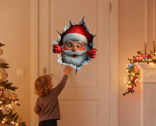 Kerstman Wand Sticker