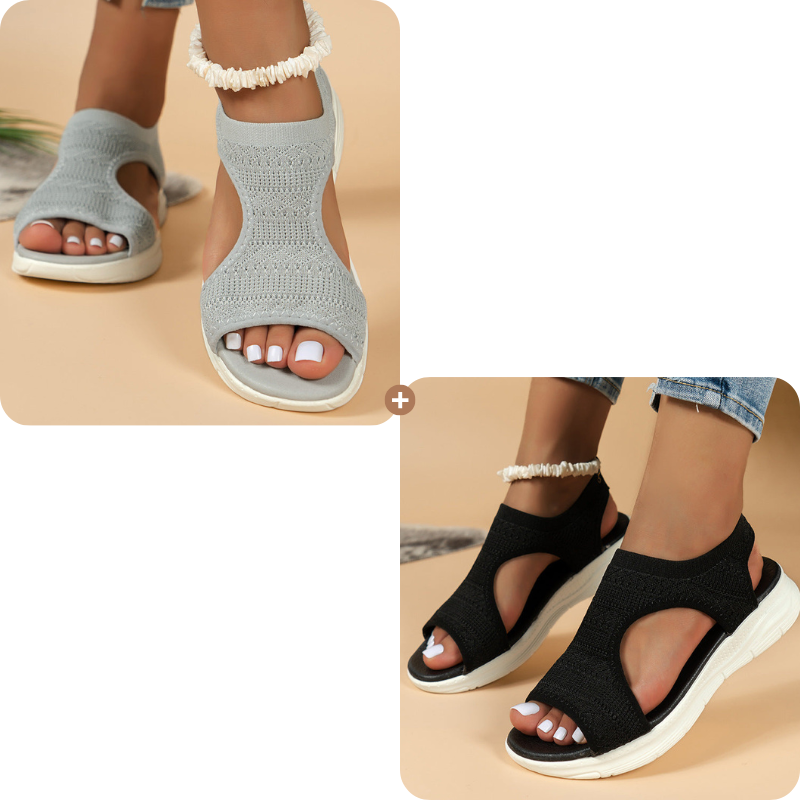 Comfortabele, ademende, platte sandalen