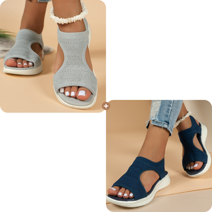 Comfortabele, ademende, platte sandalen