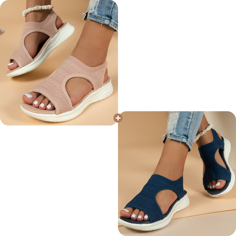 Comfortabele, ademende, platte sandalen