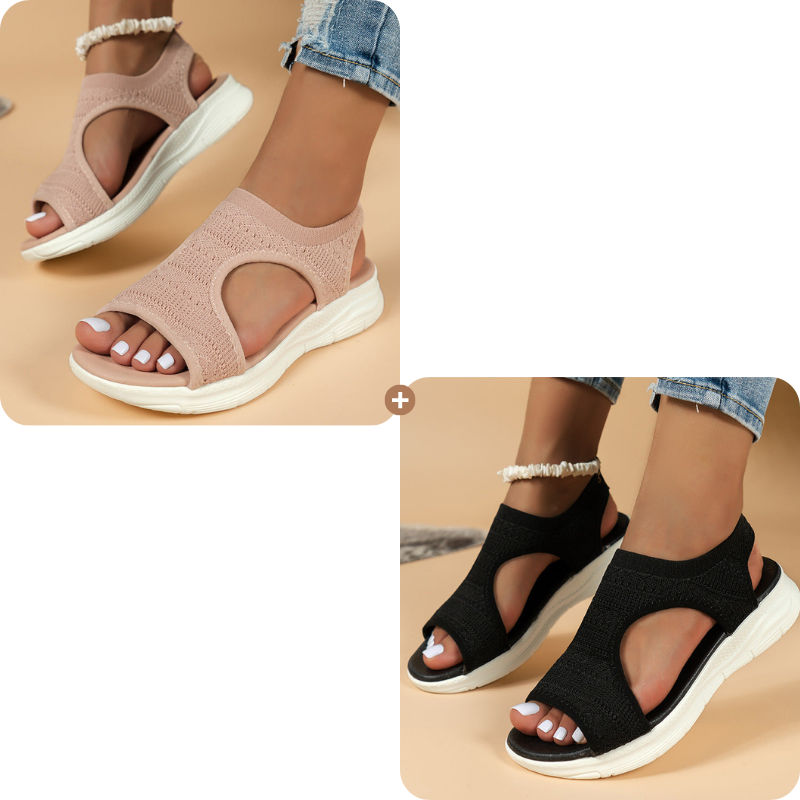 Comfortabele, ademende, platte sandalen