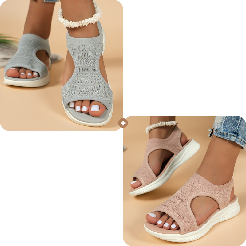 Comfortabele, ademende, platte sandalen