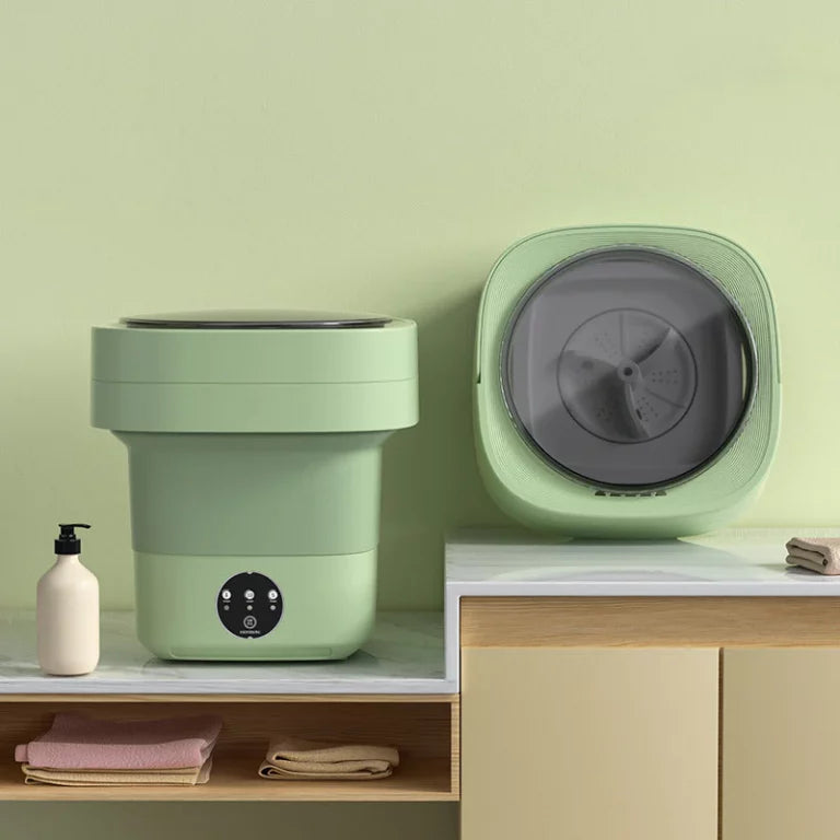 Draagbare en opvouwbare wasmachine