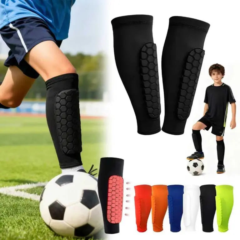ProShield - Voetbalscheenbeschermers – compressiemouw met honingraatbescherming voor veiliger en soepeler spelen