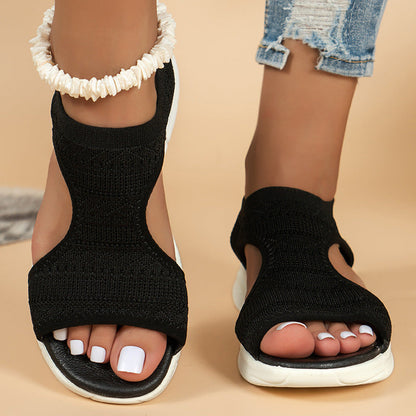 Comfortabele, ademende, platte sandalen