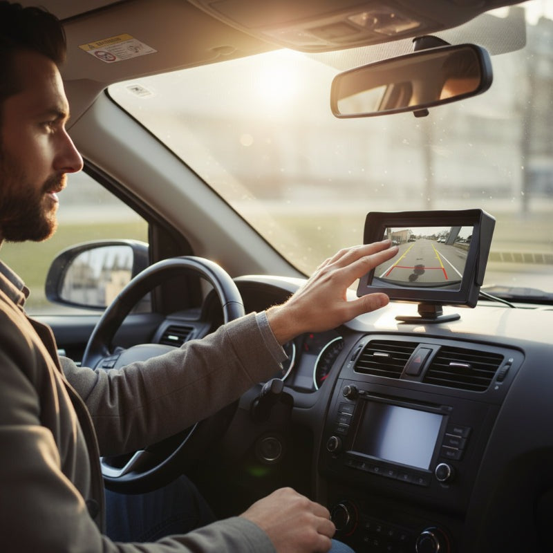 HD autoscherm (4,3 inch) – Dubbele video-ingang & automatische achteruitrijweergave