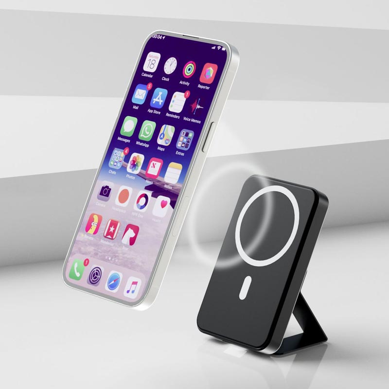 Magnetische draadloze powerbank met standaard
