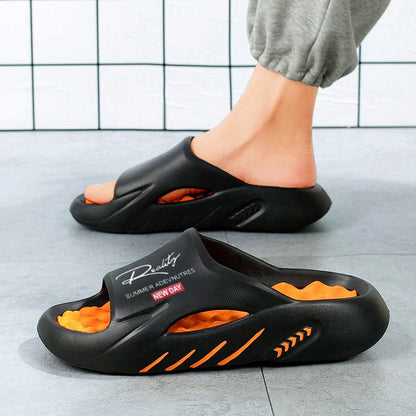 Herensandalen met plateauzool en dikke demping