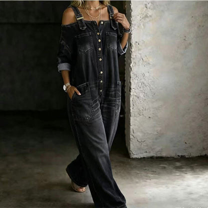 Jumpsuit met wijde pijpen en zakken