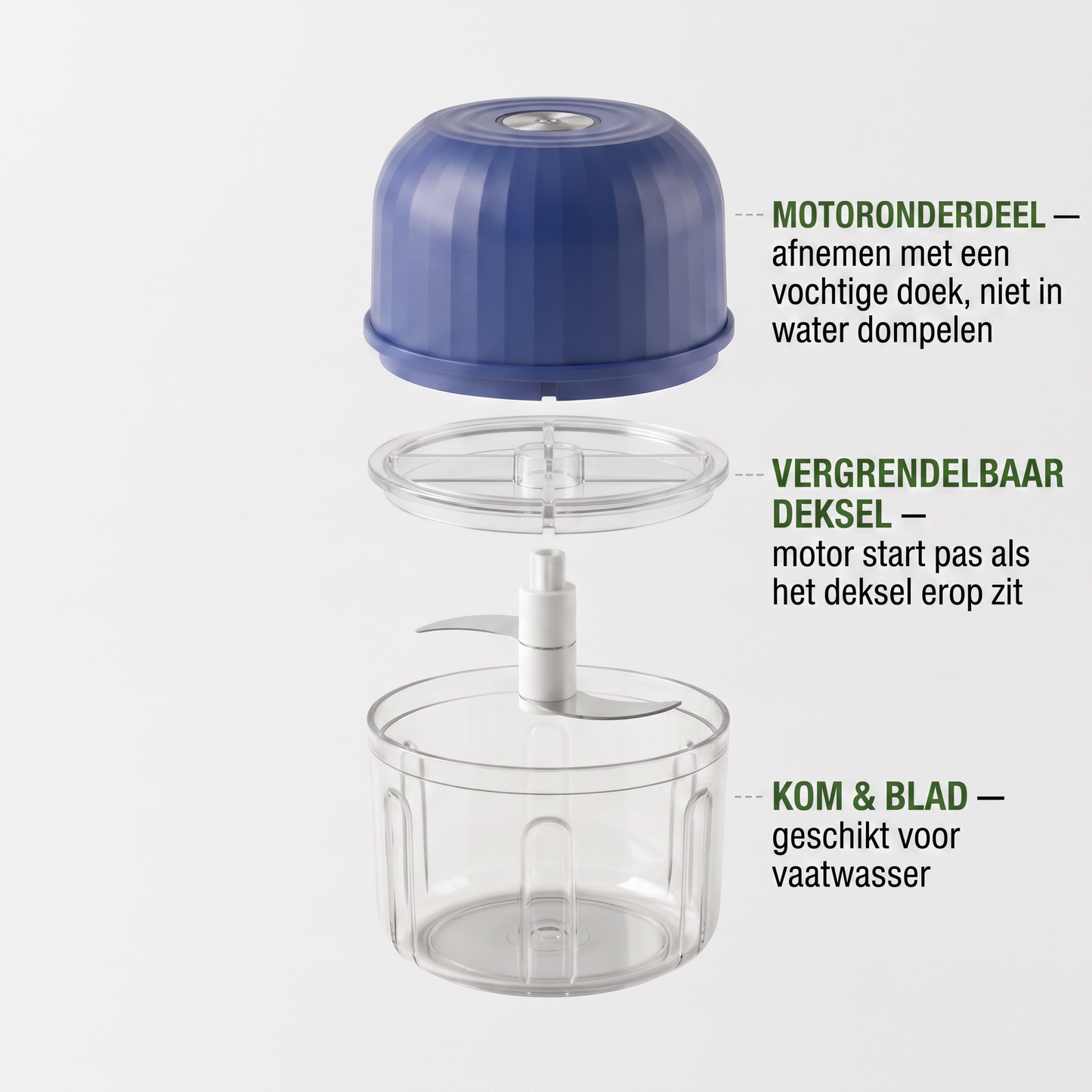 PrepPod – Draadloze minihakmolen voor knoflook, uien en kruiden in seconden