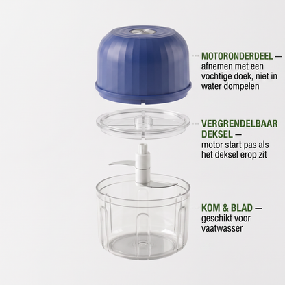PrepPod – Draadloze minihakmolen voor knoflook, uien en kruiden in seconden
