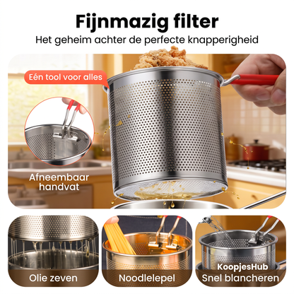 Multifunctionele Frituurpan - Frituren, braden, koken en stoven in één pa
