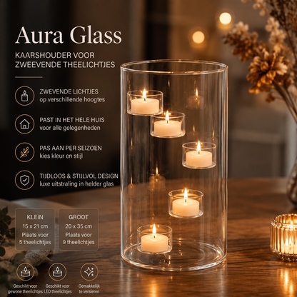 Aura Glass – Kaarsenlantaarn voor drijvende theelichtjes